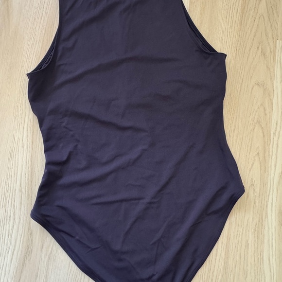 Andie the Malibu onepiece swimsuit navy snap button neck medium bottom coverage - Picture 7 of 7